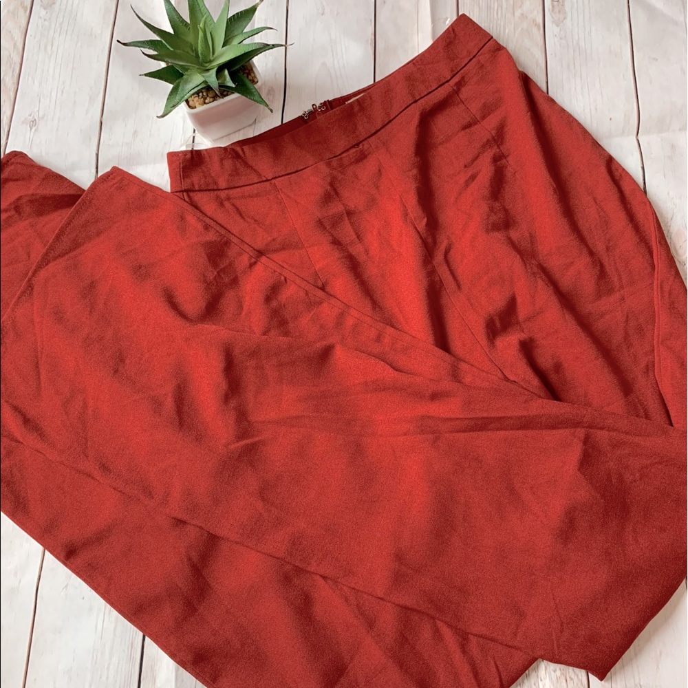 Rust High Waist Dress Pants